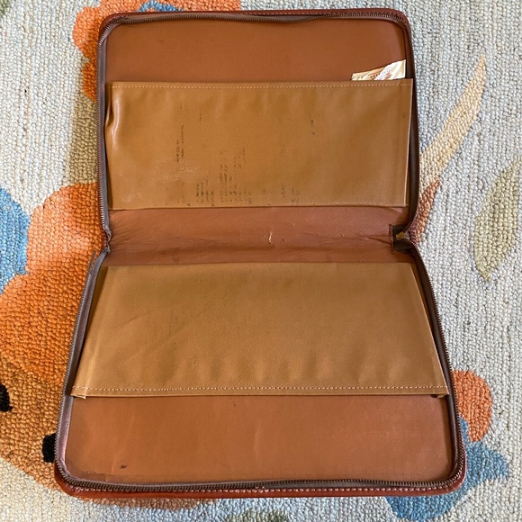 VTG I Lifton I Deep Buff Split Cowhide Leather Zipper Portfolio Underarm Case - Picture 5 of 16